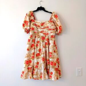 Abercrombie Emerson poplin dress Puff Sleeve Romantic